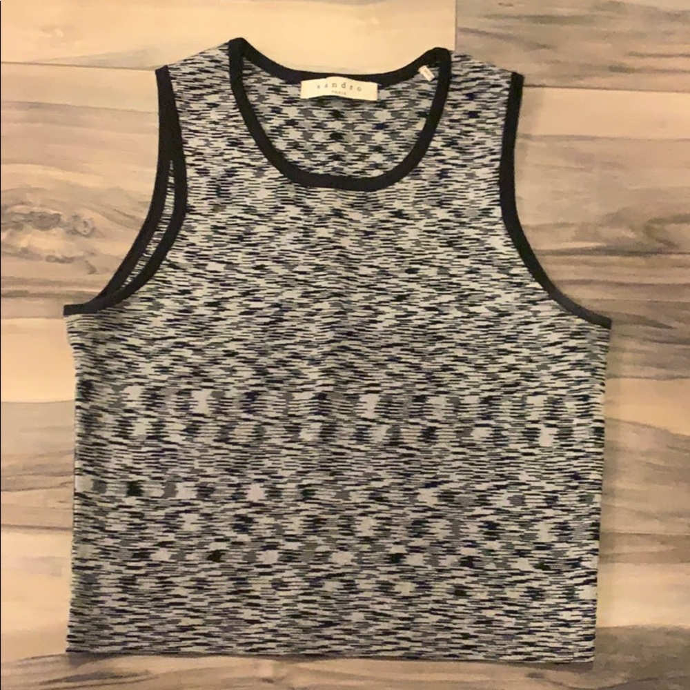 Sandro Paris Ribbed Crop Top